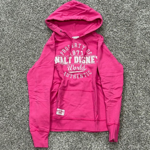 Disney Parks Tops - Y2K Girlcore Walt Disney World Pink Hoodie Graphic Sweatshirt Womens Medium